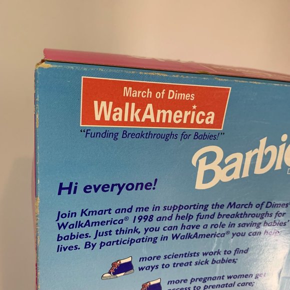 March of Dimes Barbie Walk America 1997 KMart Special Edition 18506 Sealed Box N - Picture 6 of 12